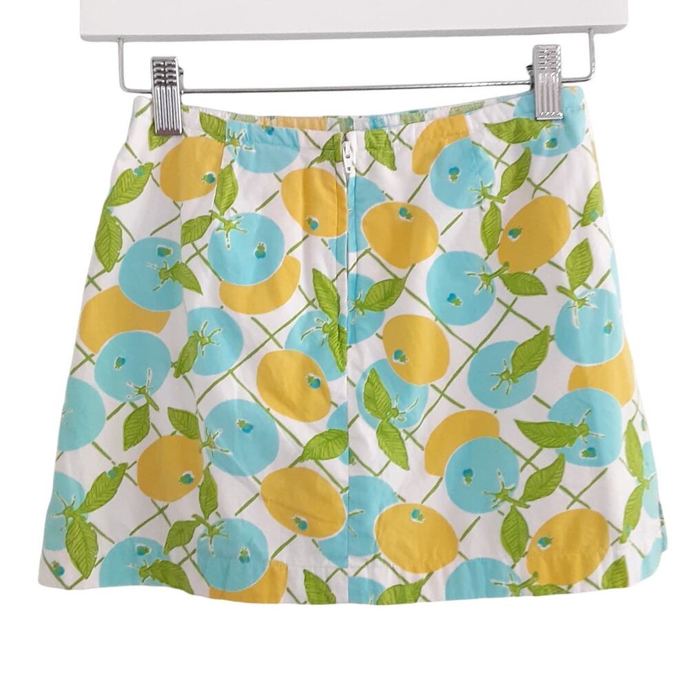 Lilly Pulitzer Lenore Skirt Citron Lemon Lattice Skort Girl 8 Vintage 90s Preppy - Picture 3 of 12